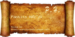 Pantits Hédi névjegykártya